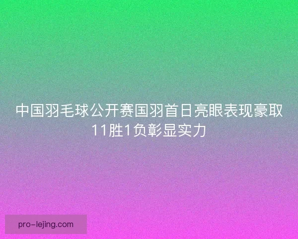 中国羽毛球公开赛国羽首日亮眼表现豪取11胜1负彰显实力 中国羽毛球公开赛国羽首日亮眼表现豪取11胜1负彰显实力