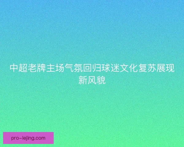 中超老牌主场气氛回归球迷文化复苏展现新风貌